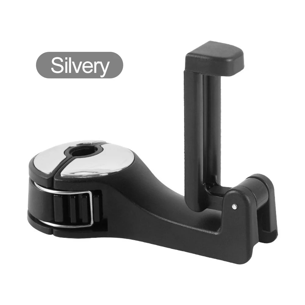 2 in 1 Car Back Seat Hook Portable Auto Seat Headrest Hanger Storage Hook Mobile Phone Bracket Handbag Cloth Clip