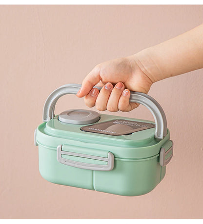 Portable Lunch Box Compartment Wheat Straw Bento Carrying Handle Box Reusable Tableware Containers Meal Snack Food Containers