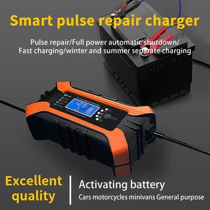 Car Battery Charger 12V 10A 24V 5A Automotive Digital Display Detection Pulse Repair Car Chargers Motorcycle Car Accesorries