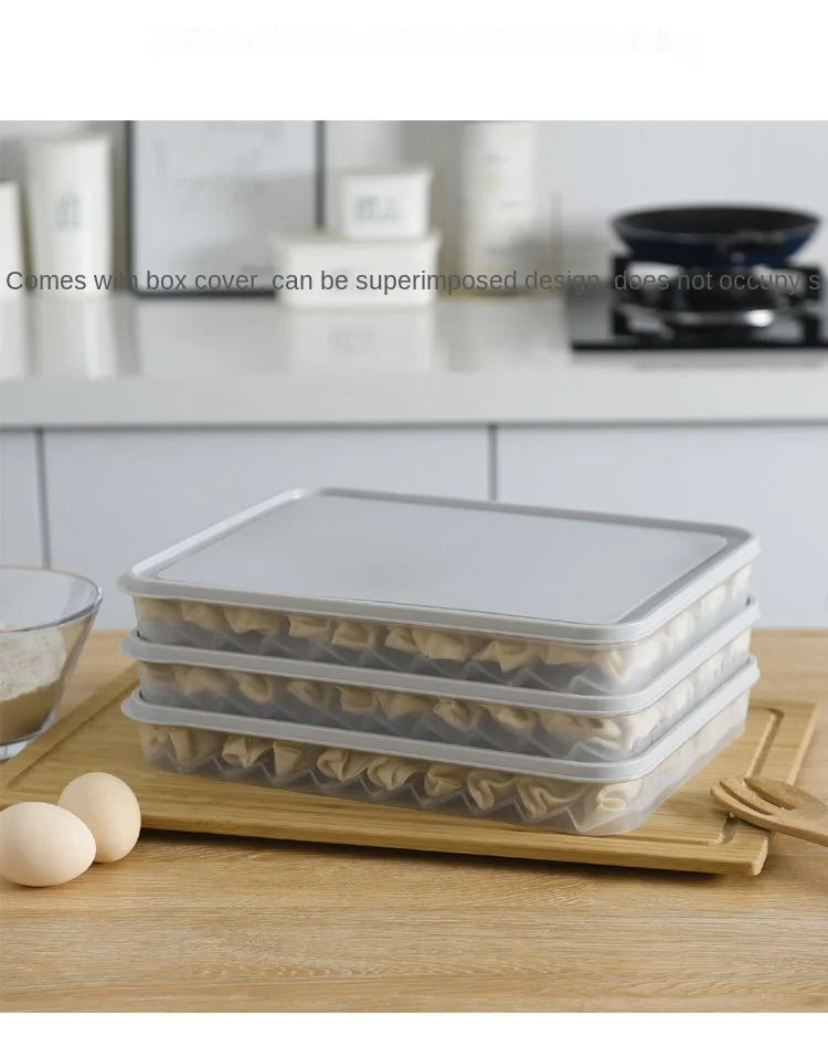 Food Storage Box, Fruit Egg Organizer, Refrigerator Fresh Keep Organizer, Kitchen Leak Proof Dumpling Storage Box
