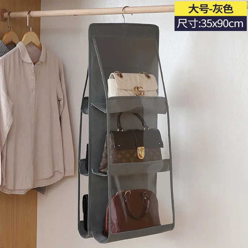 Bag Storage Hanging Handbag Organizer Wardrobe Closet Storage Transparent Three-dimensional Storage Box Home Organization
