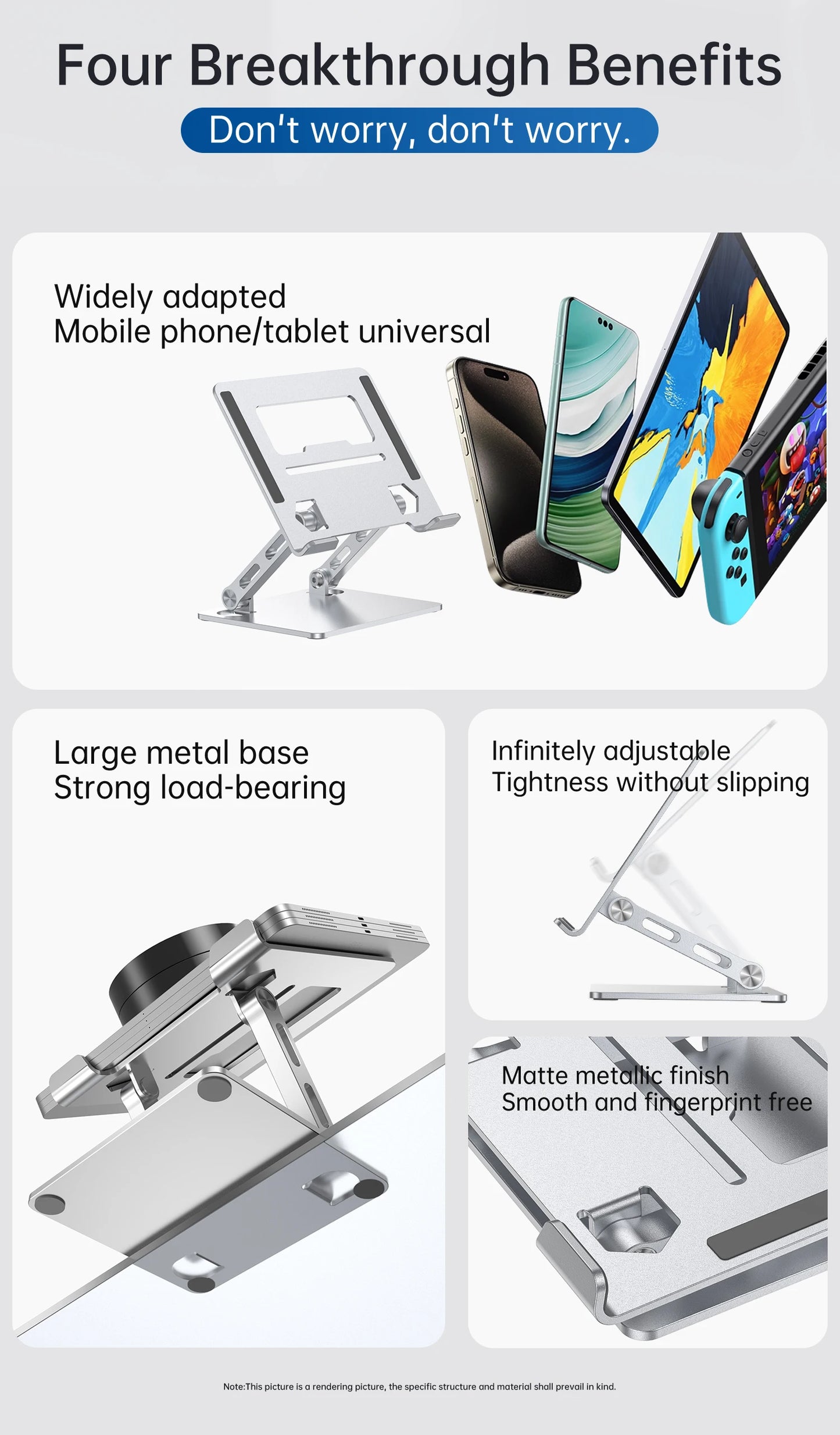 Tablet Stand, Swivel Tablet Stand with 360 Rotating Base, Adjustable Tablet Holder for Drawing, Compatible with iPad Pro/Air/Min