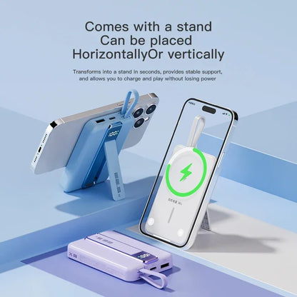 Magnetic Wireless Power Bank 10000mAh Portable PD 20W 3 in 1 Fast Charging External Battery for iPhone 15 14 13 Tel Accessories