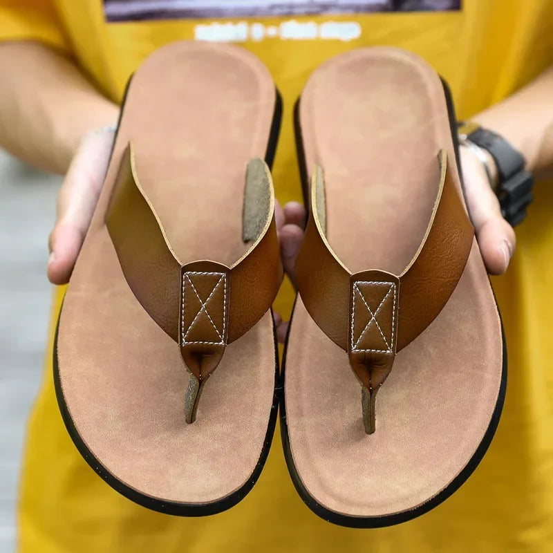 Flip Flops Men Slippers 2025 Summer New Outdoor Wear-Resistant Non-slip Male Shoes Beach Fashion WaterProof Flat Sandals for Men