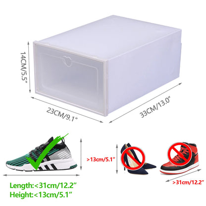 20Pcs Foldable Shoe Storage Boxes with Lids Transparent Stackable Containers Drawer Style PP Plastic Shoe Organizers