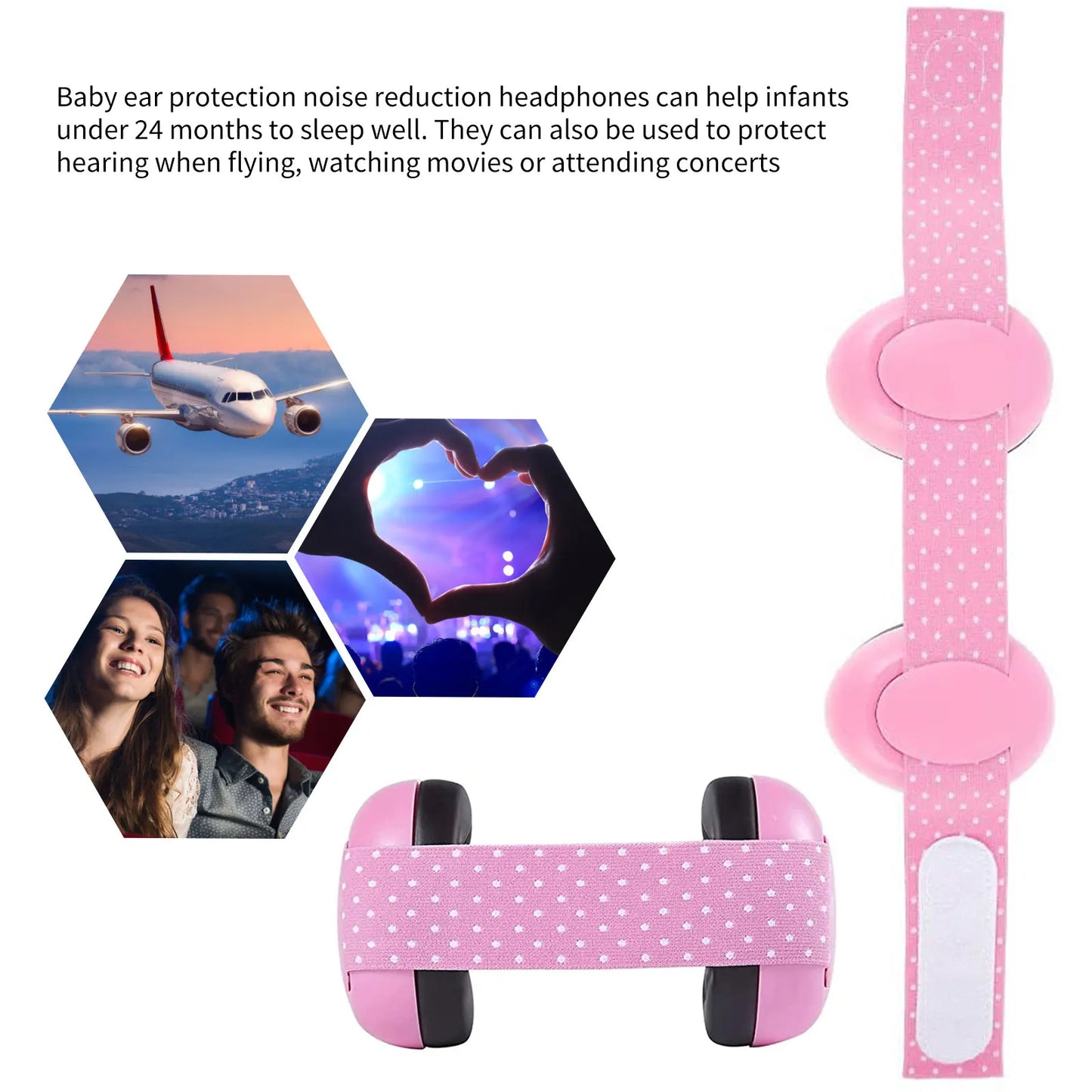 Baby Noise Cancelling Headphones Ear Protection Earmuffs For Infants with Elastic Headband Airplane Travel Baby Accessories