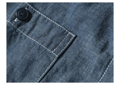 Bronson Repro USN Chambray Work Shirt Rugged Men's Selvedge Workwear Light Blue