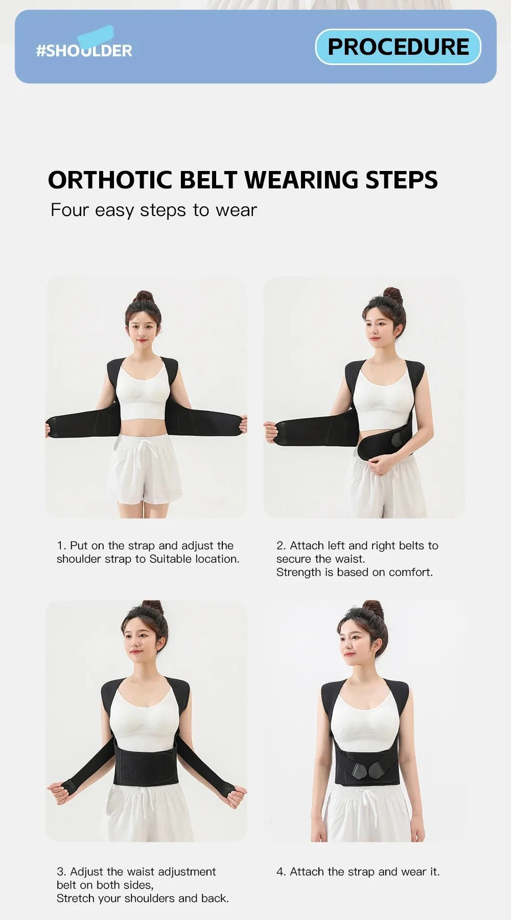 Gym Lumbar Belt Posture Corrector Women Men Adjustable Shoulder Posture Brace Back Straightener Body Shape Support Correction