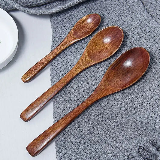 1pcs Wooden Honey Spoon Tea Spoon Coffee Spoon Stirring Spoon Household Tableware Kitchen Condiment Scoop Dessert Spoon