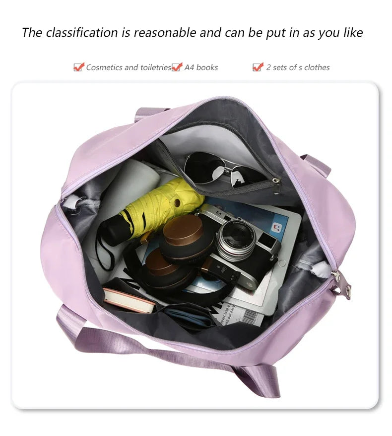 Carry On Travel Duffle Bag  Waterproof Sports Gym Tote Bags for Women Large Capacity Storage Luggage Handbag