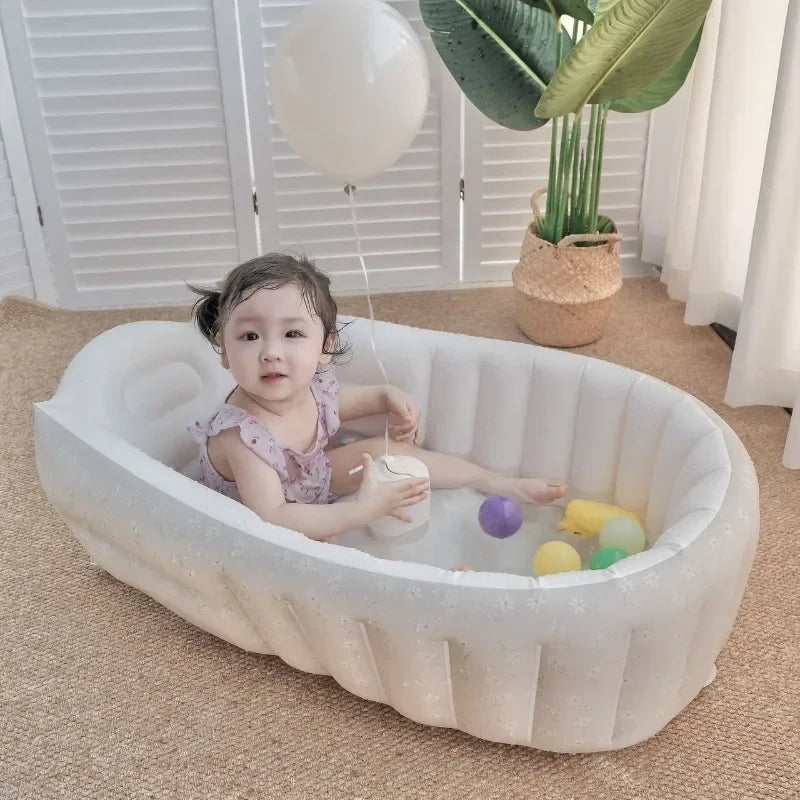 Ins Style New Portable Baby Bath Tub Bath Tub Newborn Bath Foldable Children's Inflatable Swimming Pool Bath Tub