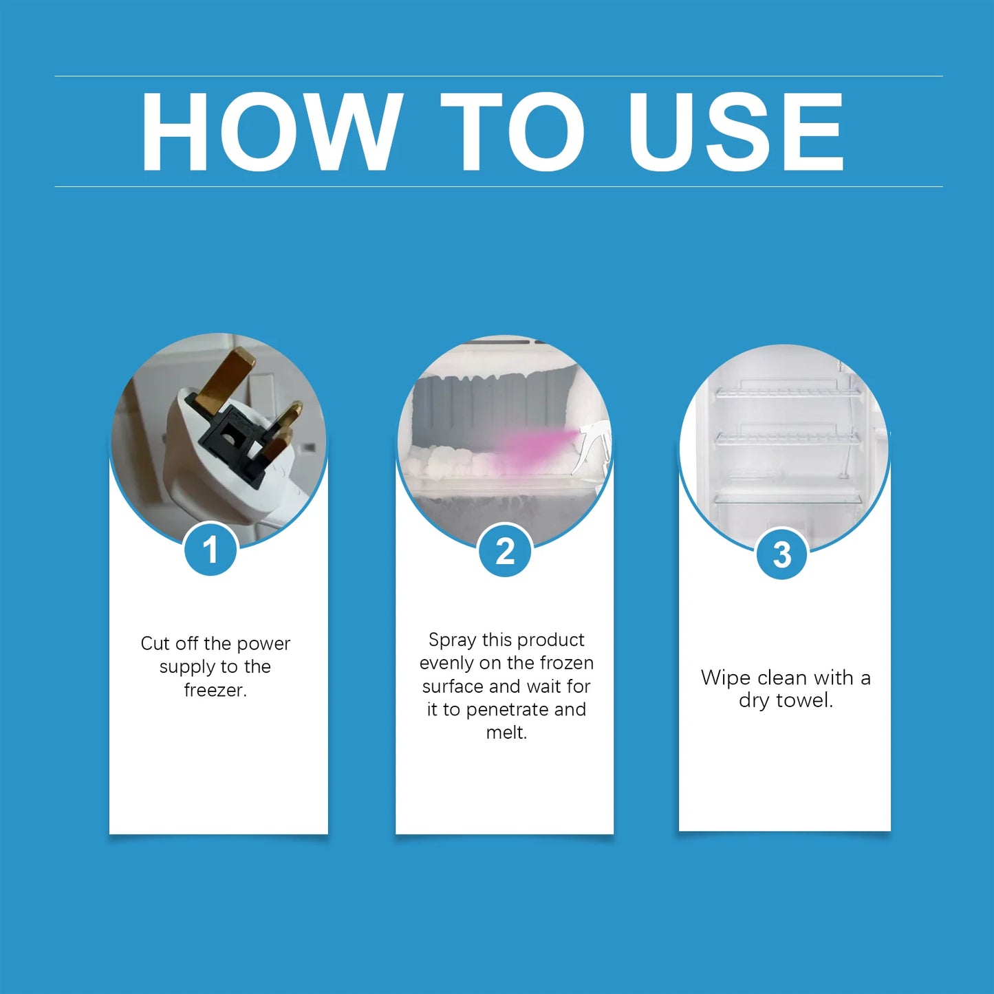 Jakehoe Fridge Defrosting Spray 120 ml Freezer Defrosting Agent And Deicing Spray Easy Defrosting, Saves Electricity and Odour