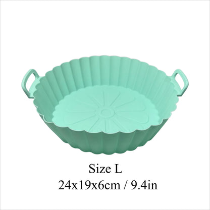 Airfryer Silicone Basket Reusable Baking Tray Silicone Mold for AirFryer Pizza Fried Chicken Basket Air Fryer Liners Accessories