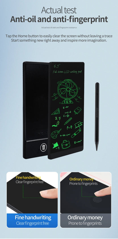 LCD Writing Tablet 6.5 Inch Doodle Board Drawing Tablet for Kids Handwriting Pad Memo Note for Home School Office Gifts