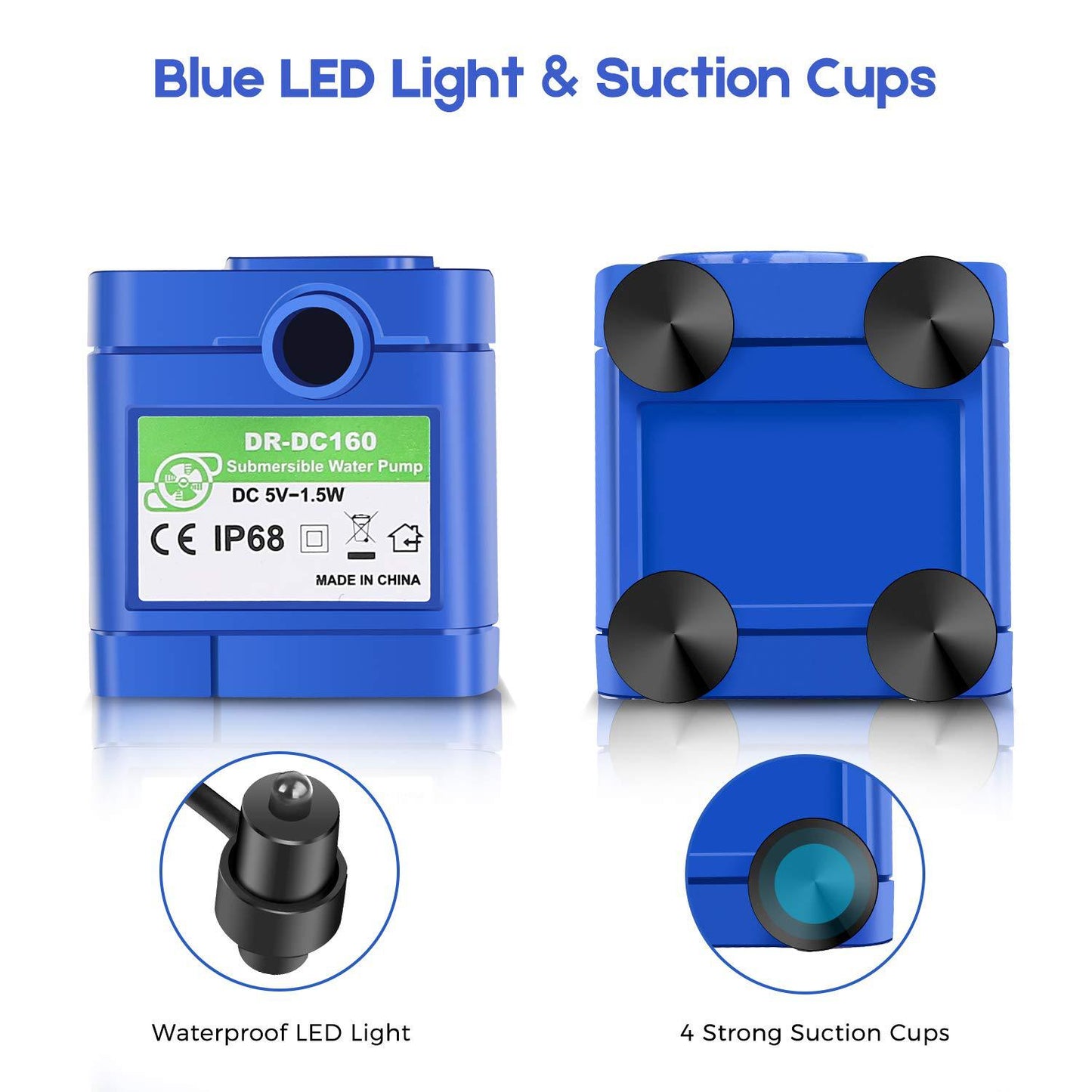 Pet USB Water Pump LED Light Pet Cat Water Fountain Motor Accessories Replacement for Cat Flowers Drinking Bowl Water Dispenser