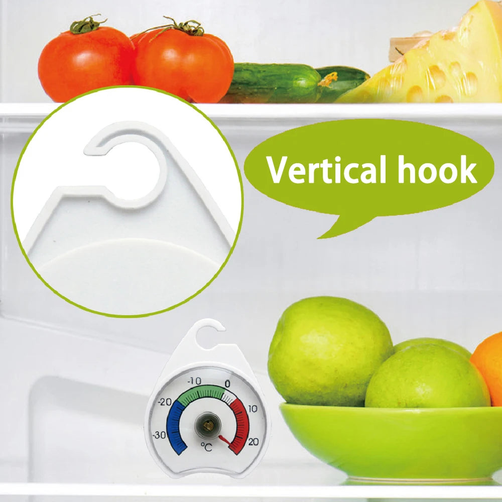 -30 - 20°C Refrigerator Freezer Thermometer Fridge Refrigeration Temperature Gauge with Hook Home Temp Stand Dial Type