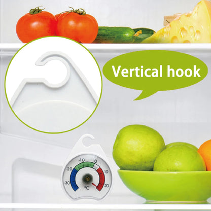 -30 - 20°C Refrigerator Freezer Thermometer Fridge Refrigeration Temperature Gauge with Hook Home Temp Stand Dial Type