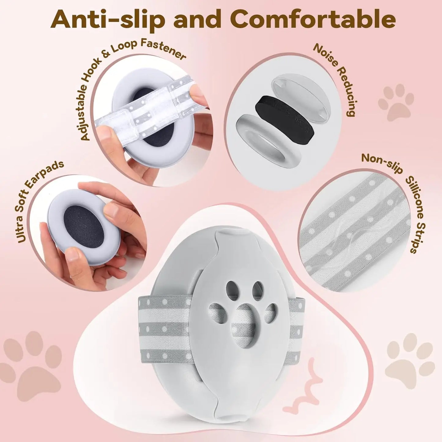 2-in-1 Baby Ear Muffs for Hearing Protection Noise Cancelling Earmuffs for Babies 2 Headbands Travel Essentials for Airplane