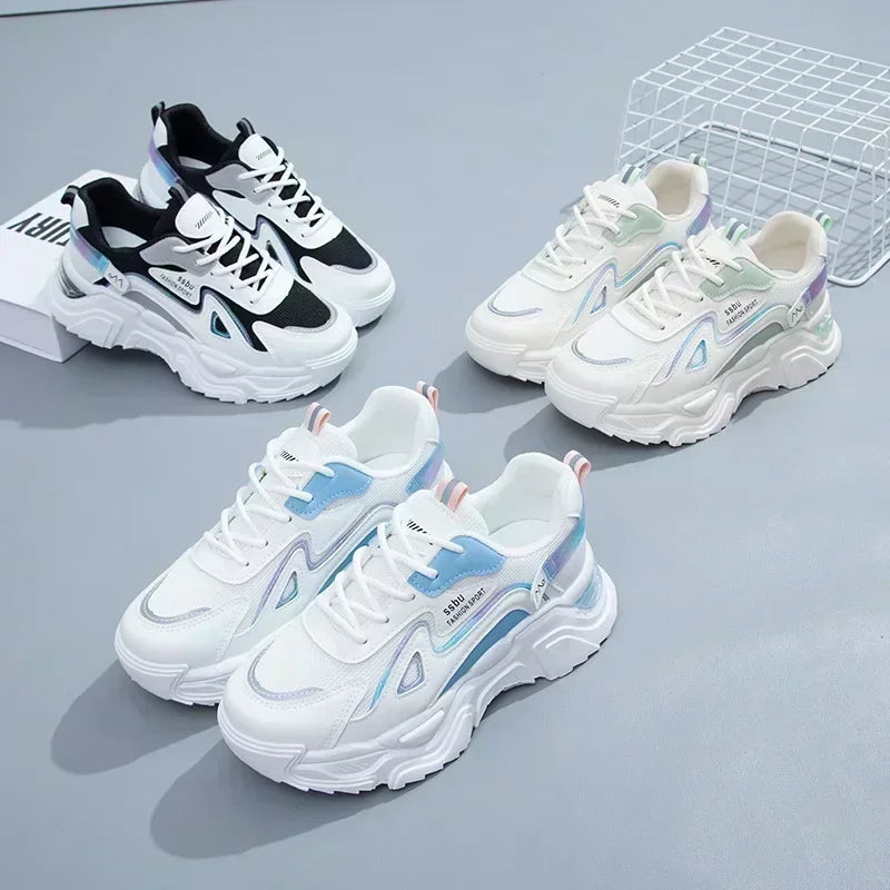 2025 Sneakers Women Platform Flat Shoes Woman Shoes Green Casual Trainers Ladies Chunky Sneakers Women Shoes