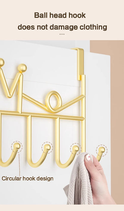 Hook Behind the Door, Punch-Free Door Rear Hanger, Door Storage Coat Hook, Entrance Door Bathroom Door Hook, Door Shelf, for Living Room, Kitchen and Bathroom