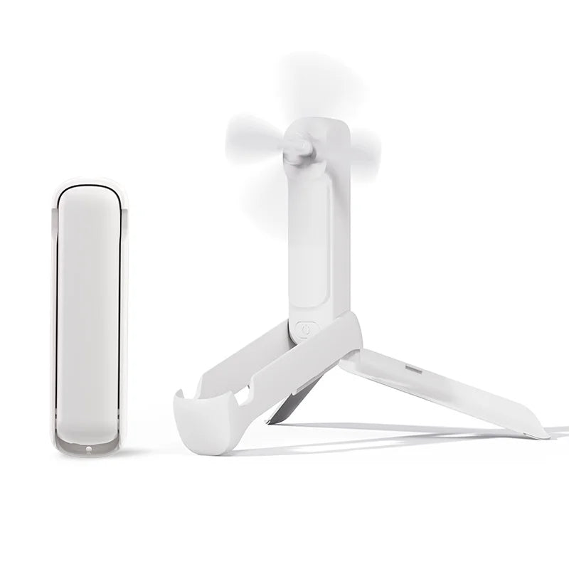 Portable Fan Mini Handheld Fan 3 in 1 Folding Fans 2000mAh USB Rechargeable 3 Speed with Phone Stand and Flashlight for Outdoor