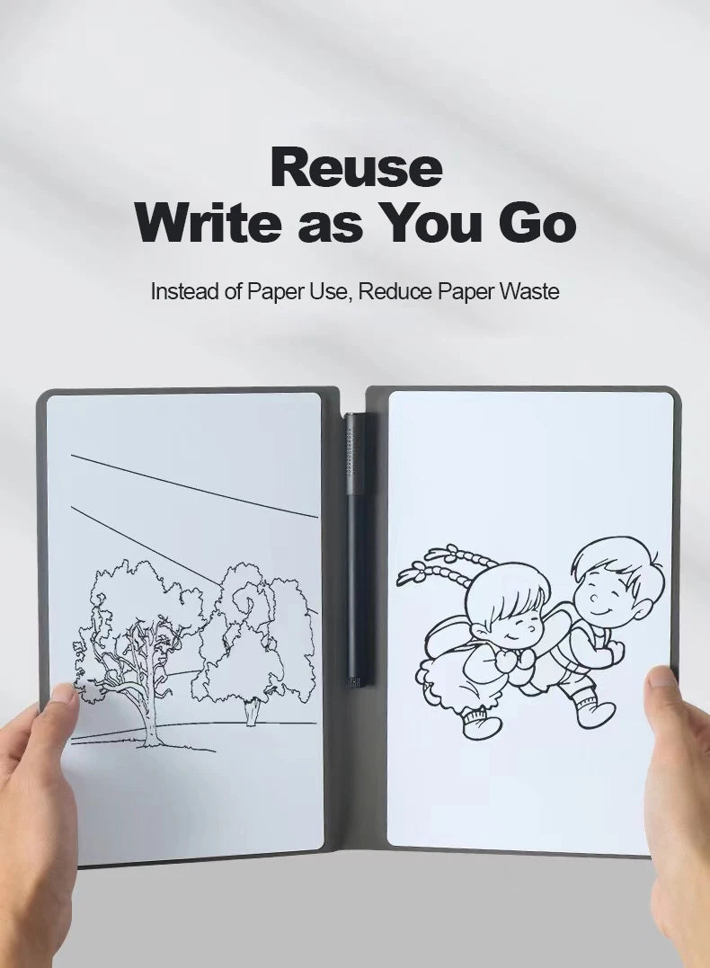 Erasable Whiteboard Notebook A5 Leather Portable Drafting Notebook Writing Board Desktop Memo Pad