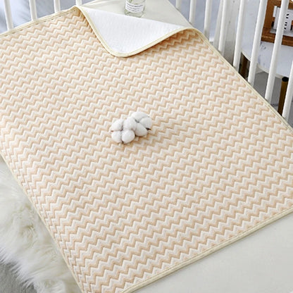 4Layer Waterproof Baby Diapering Changing Pad 70*50cm Ripple Pattern Crib Urine Mats Reusable Infant Toddler Bedding Accessories