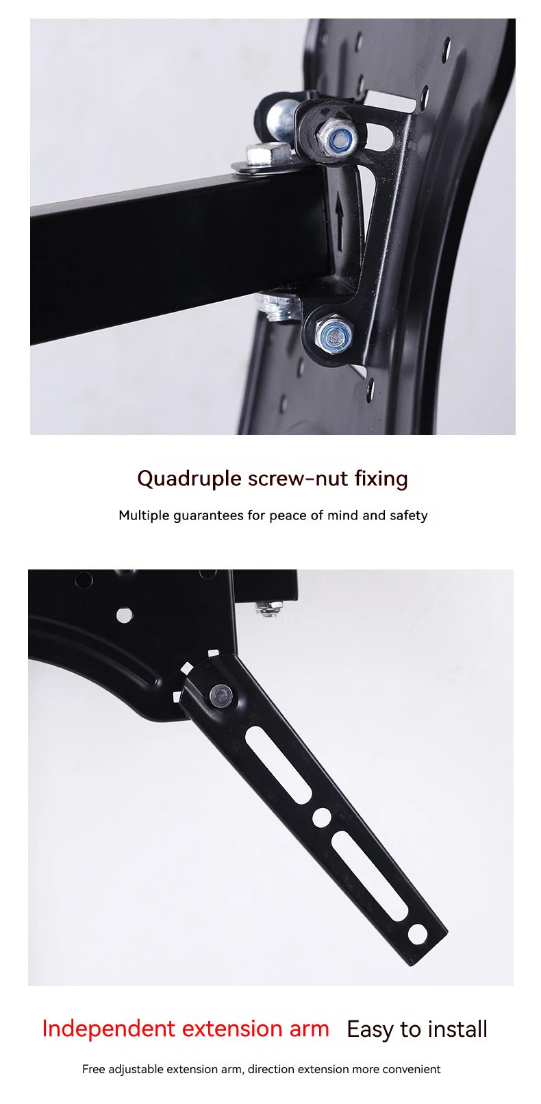 Universal Retractable TV Mounts Wall Mount Bracket LCD Monitor TV Stand Expansion Bracket Metal Flexible Arm Television Holder