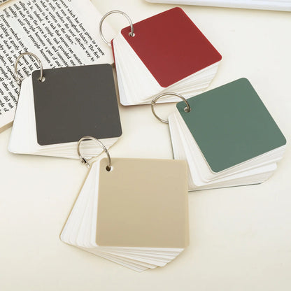 80-320Sheets Portable Notebook with Binder Rings Spiral Mini Notebook Study Cards Book Red/Yellow/Green/Black Student Stationery