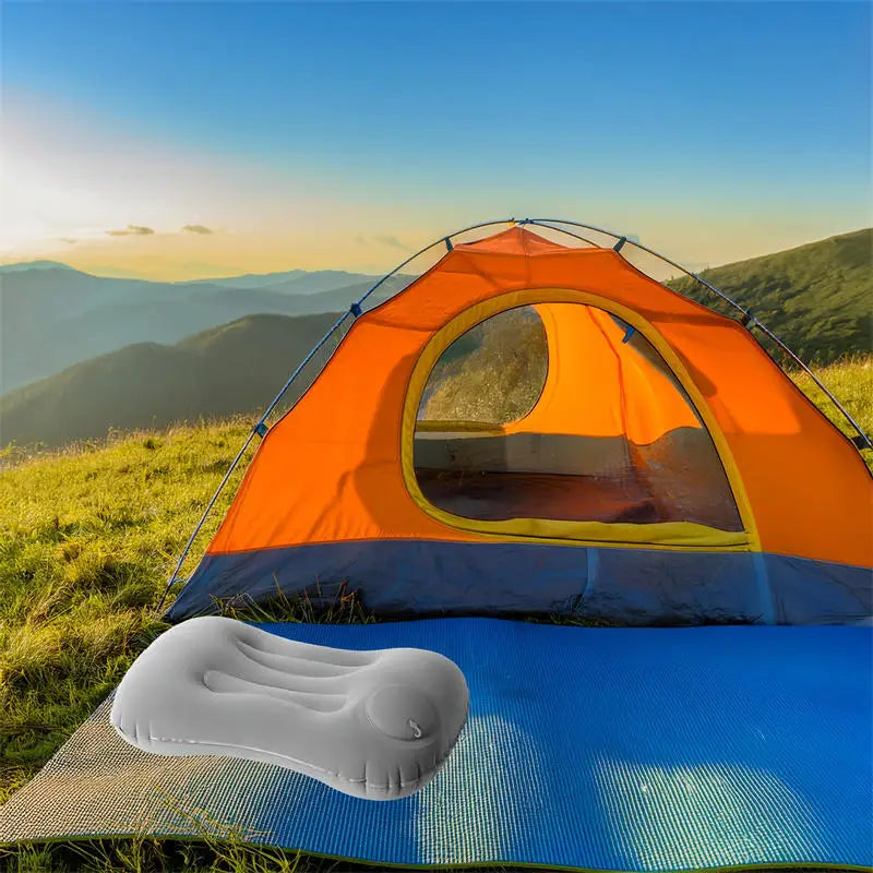 Camping Pillow Inflatable Travel Pillow 1pc Portable Neck Rest Press to Inflate Compact Air Pillow for Beach Office Home Travel