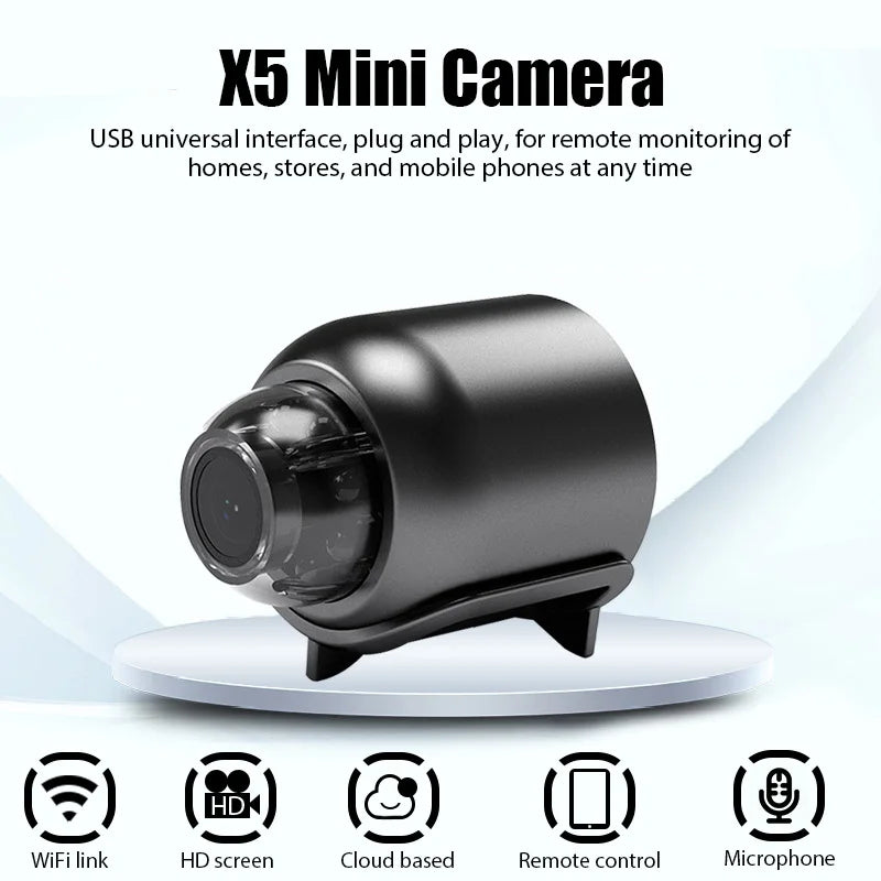 X5 Mini Camera HD 1080P Intelligent Home Security IP WiFi Camera HD 720P Monitor Mobile Remote Camera Mobile Remote Application