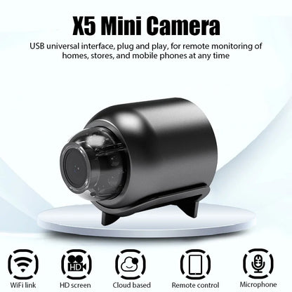 X5 Mini Camera HD 1080P Intelligent Home Security IP WiFi Camera HD 720P Monitor Mobile Remote Camera Mobile Remote Application