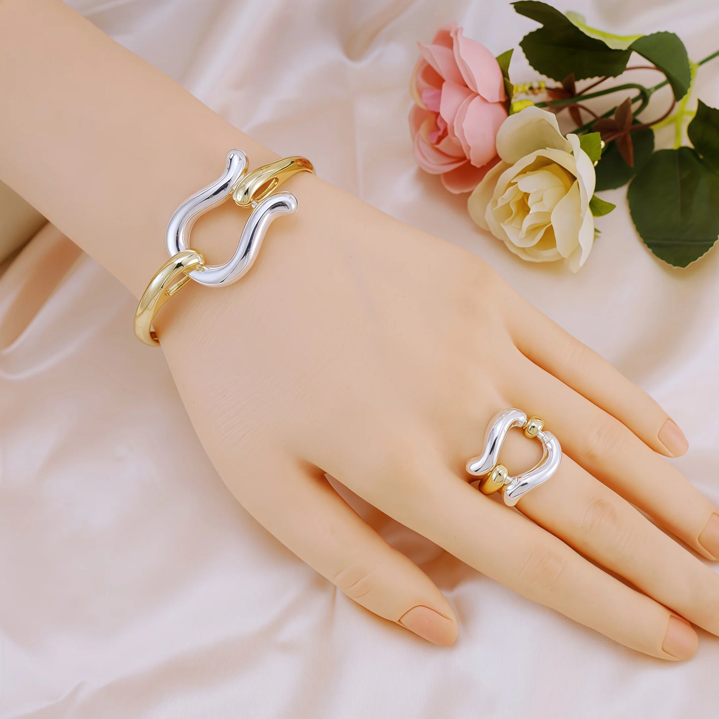 Fashion Jewelry Sets For Women Gold Color Choker Necklace Earrings Bracelets Ring Wedding Set Party Accessories