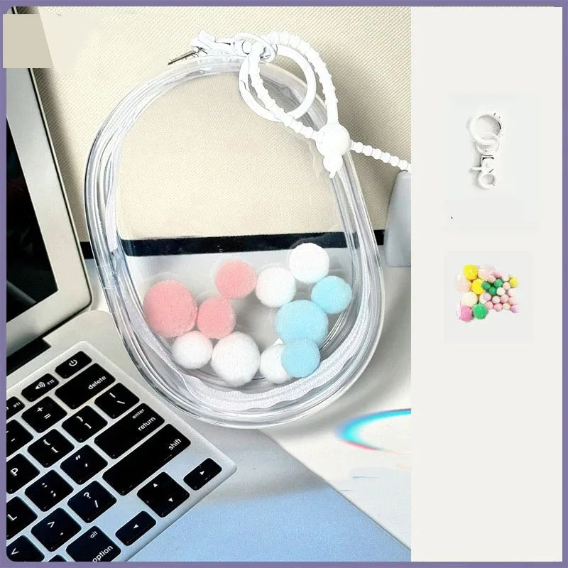 Labubu Protect Case 15cm Labubu Sitting Party Cotton Doll Shoulder Pain Bag PVC Storage Bag Labubu Walk Bag Dustproof