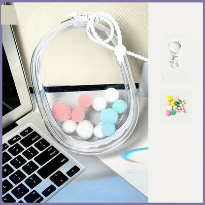 Labubu Protect Case 15cm Labubu Sitting Party Cotton Doll Shoulder Pain Bag PVC Storage Bag Labubu Walk Bag Dustproof