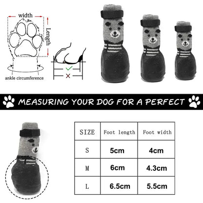Dog Socks Waterproof Shoes Breathable Sock for Dogs Cats Non-Slip Soles Adjustable Small Dog Paw Socks for Indoor Outdoor