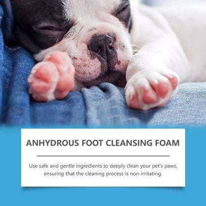 Dog Paw Washing Foam Pet Foot Cleaning Foam Rinse-free Paw Cleaner No Washing Claw Care Supplies For Cat With Silicone Brush
