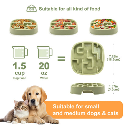 Pet Dog Slow Feeder Bowl Fun Non Slip Anti-Gulping Slower Food Feeding Dishes Eco Dog Bowl for Small Medium Large Dogs Puppy