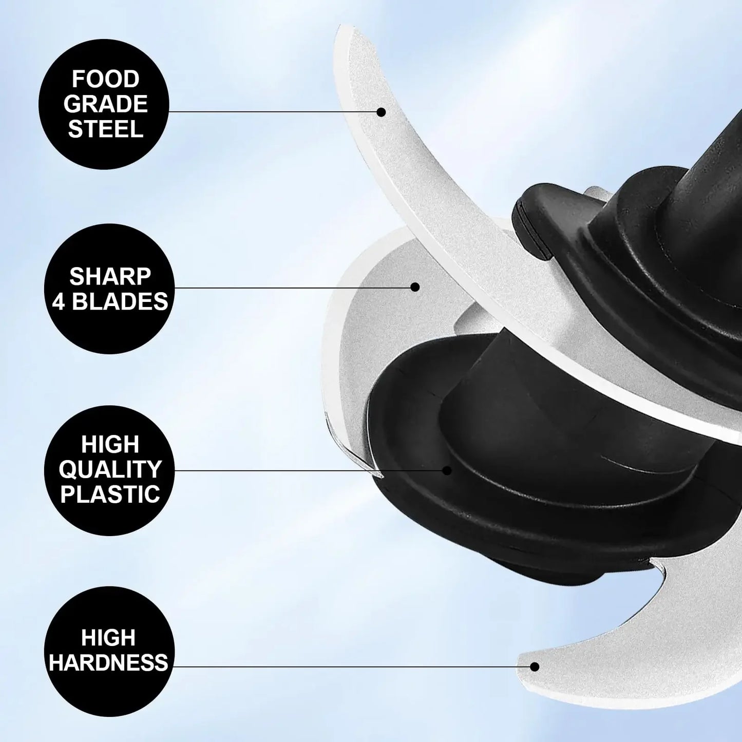 Blender 4 Blade Replacement for Ninja 64-oz 72-oz Food Processor Bowl Chopping Blade FitsBL682 BL770 BL910 BN600 BN601 BN801