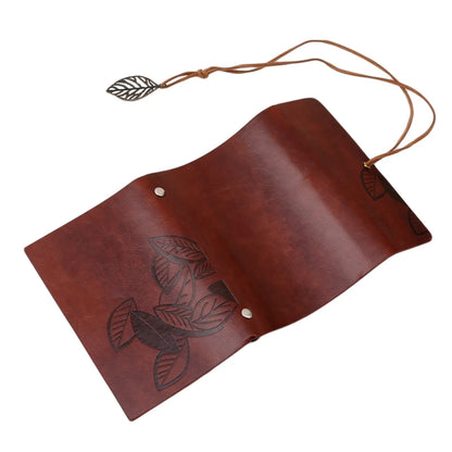1PC Retro Leaf Notebook School Office Stationery Diary Notepad Literature PU Leather Note Book Traveler Journal Planners Gifts
