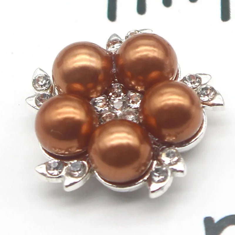 5Pcs Alloy pearl accessories DIY jewelry accessories rhinestone drill disc accessories DIY hair accessories clothing accessorie