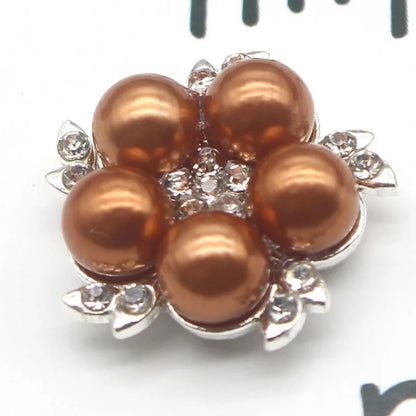 5Pcs Alloy pearl accessories DIY jewelry accessories rhinestone drill disc accessories DIY hair accessories clothing accessorie