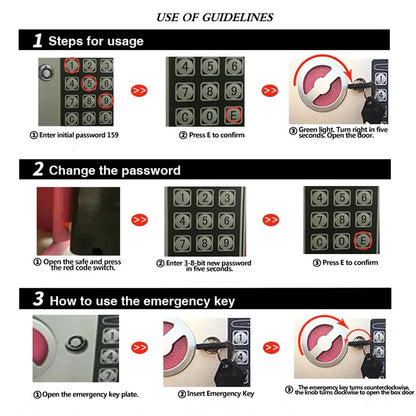 Electronic Digital Keypad Lock  Security Box All Steel for Home  small  fireproof lock box fireproof file cabinet