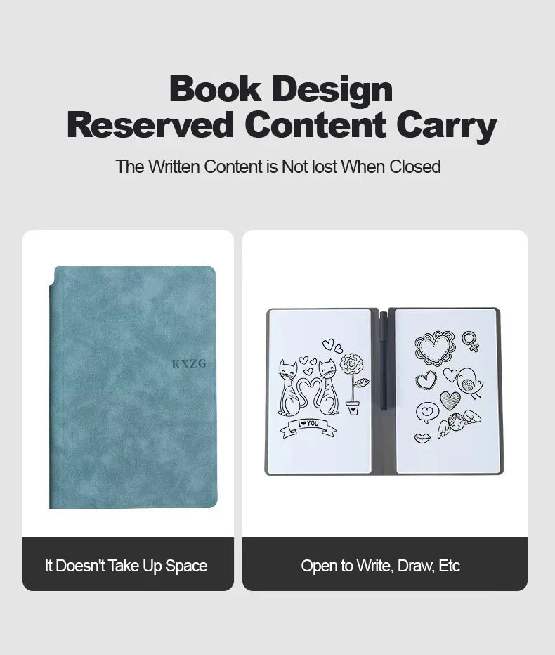 Erasable Whiteboard Notebook A5 Leather Portable Drafting Notebook Writing Board Desktop Memo Pad