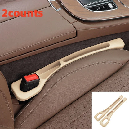 2pc Car Seat Gap Filler Organizer Pu Waterproof Car Seat Gap Plug Strip with 2 Grooves Seat Gap Storage Auto Interior Accessorie
