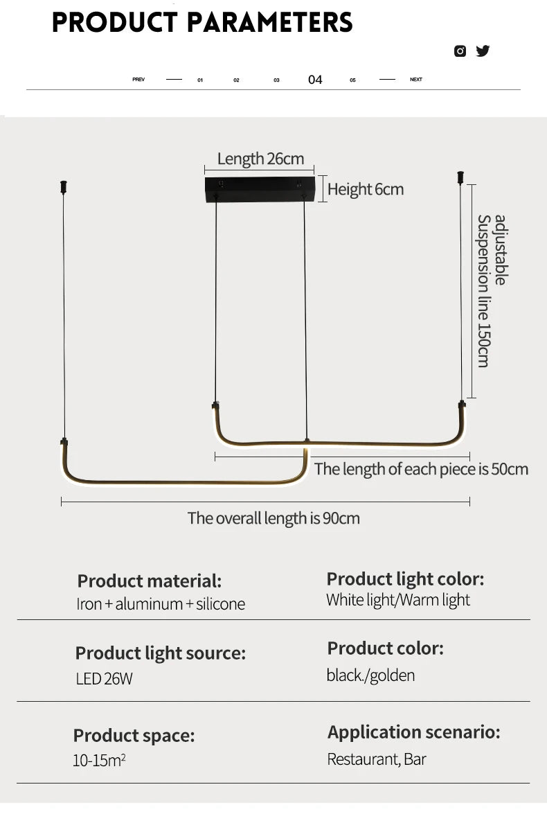 Modern Chandeliers Aluminum Dining Room LED Pendant Lamps Home Décor Bedroom Study Living RoomLighting Fixtures