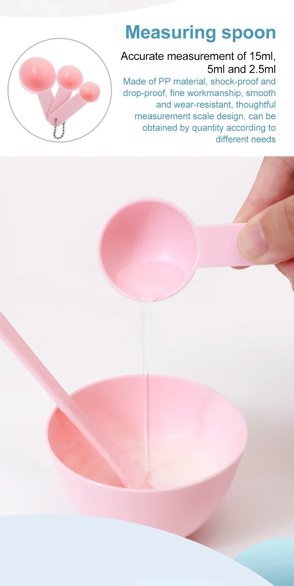 DIY 6 Set Silicone Mask Mud Essential Oil Bowl Skin Care Mud Bowl Spoon Tools Convenient Clean Durable Makeup Portable Skin Care