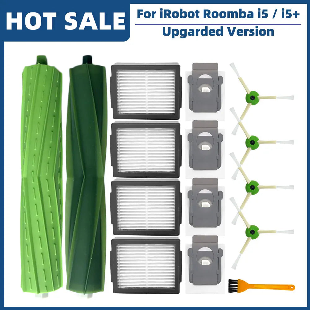 Compatible For iRobot Roomba i5 / i5+ Plus / i5152 Robot Vacuum Spare Parts Accessories Main Side Brush Hepa Filter Dust Bag