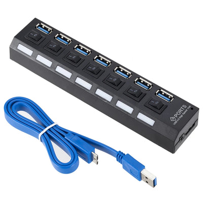 USB 3.0 Hub USB HUB Splitter Multi USB 3.0 Hub Multiple 4/7 Port Hub Splitter With Power Adapter Computer Accessories Hub For PC