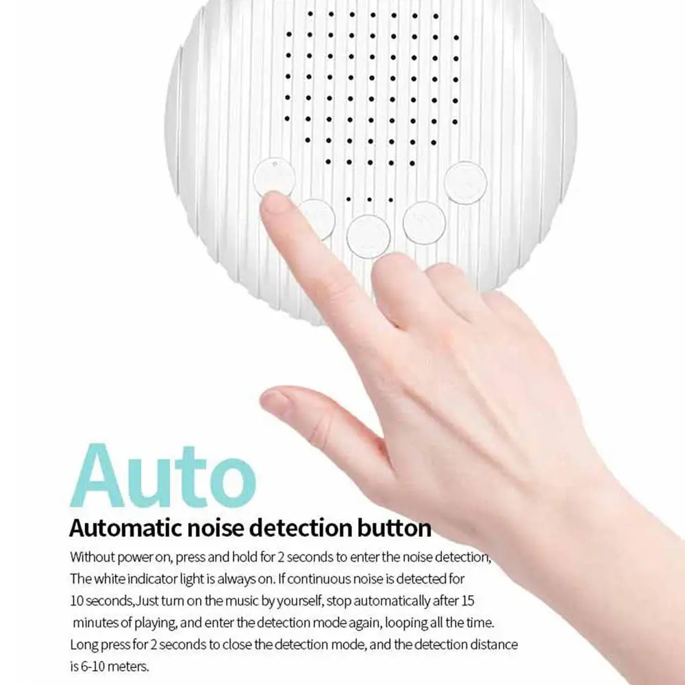 White Noise Machine USB Rechargeable Timed Shutdown Sleep Sound Machine For Sleeping Relaxation for Baby Adult Office Travel